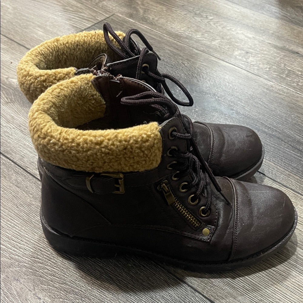 Wanted Dark Brown Boots with Tan Lining